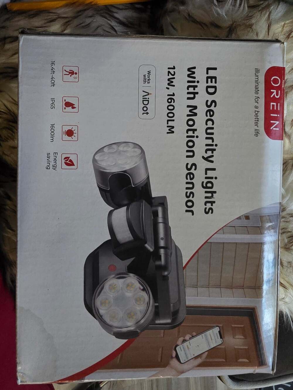 OREIN LED Security Lights with Motion Sensor 12W